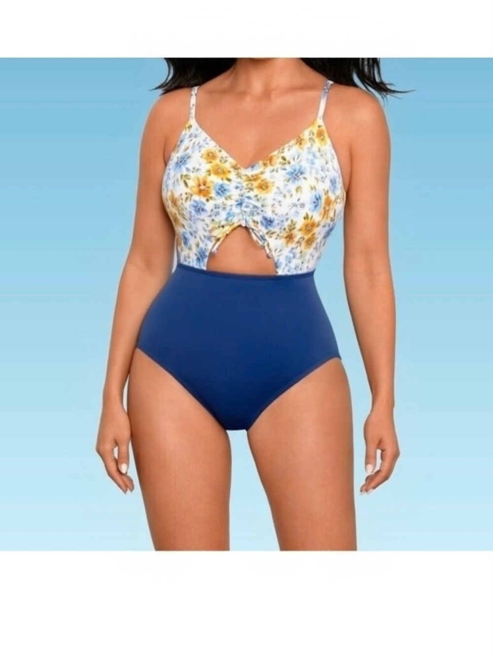 Beach Betty Floral Twist Cutout One-Piece Swimsuit
